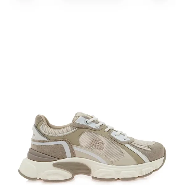 Renato Garini Γυναικεία Sneakers Μπεζ με Mesh Λεπτομέρειες & Chunky Σόλα