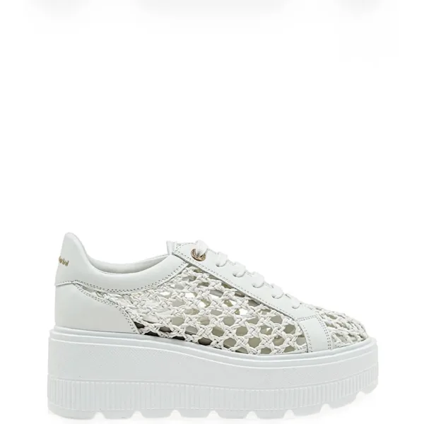 Renato Garini Γυναικεία Sneakers Λευκά με Διάτρητο Σχέδιο & Platform Σόλα