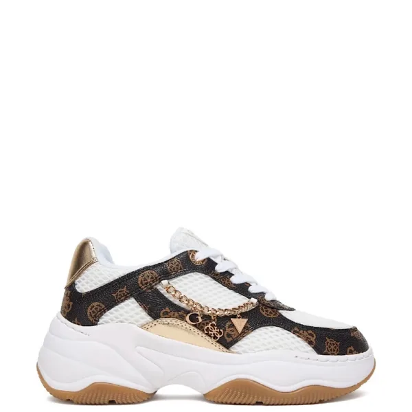Guess Γυναικεία Sneakers Λευκά με Monogram Λεπτομέρειες & Chunky Σόλα