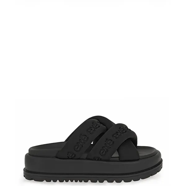 Exe Platform Slides Black Γυναικείες Παντόφλες Πλατφόρμα