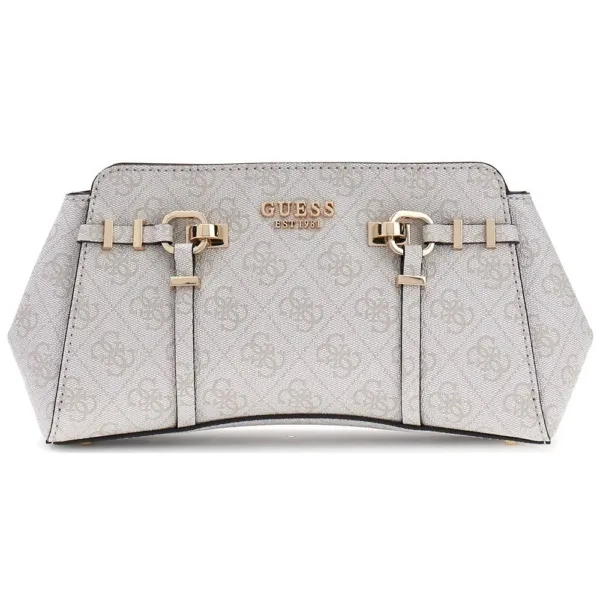 Guess Leona Logo Bag Bone Τσάντα Ώμου με Logo Print