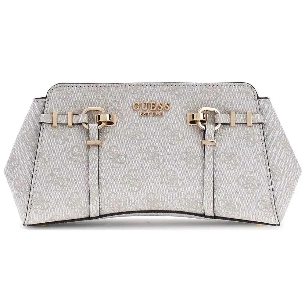 Guess Leona Logo Bag Bone Τσάντα Ώμου με Logo Print 1 Guess Leona Logo Bag Bone Τσάντα Ώμου με Logo Print