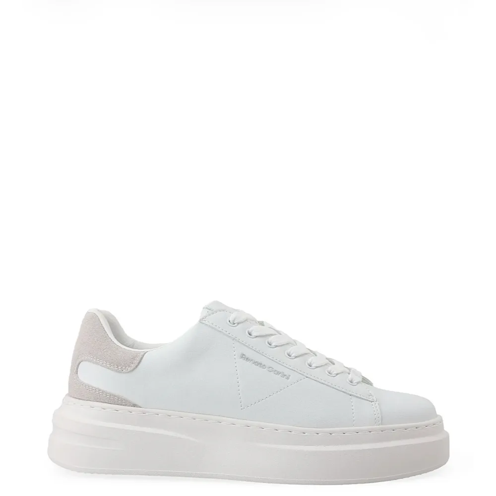 Ανδρικό Sneaker Renato Garini Λευκό Minimal με Λευκή Σόλα 1 Ανδρικό Sneaker Renato Garini Λευκό Minimal με Λευκή Σόλα