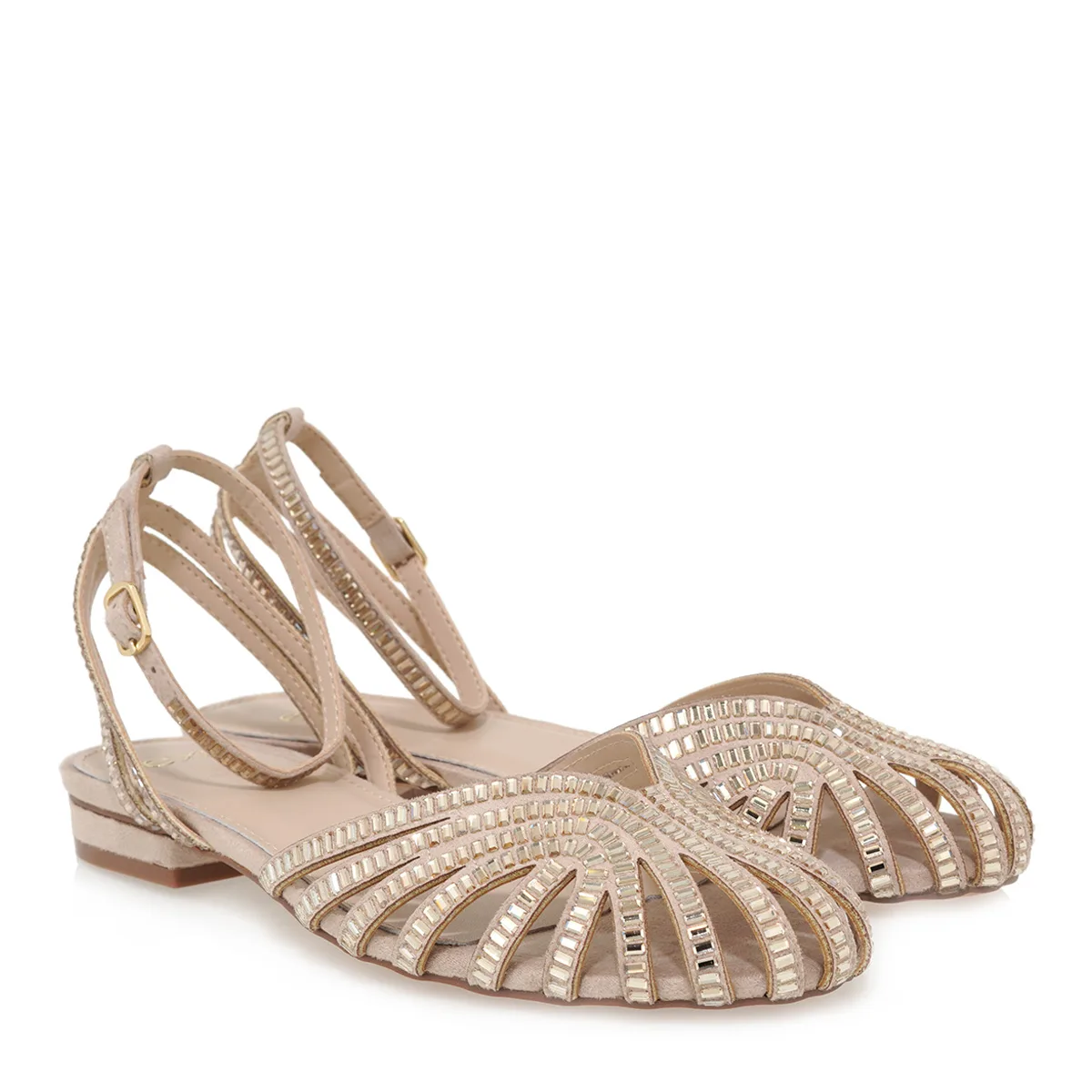 EXE Γυναικείο Πέδιλο Nude με Διακοσμητικά Λουράκια & Χαμηλό Τακούνι 2 EXE Γυναικείο Πέδιλο Nude με Διακοσμητικά Λουράκια & Χαμηλό Τακούνι - Image 2