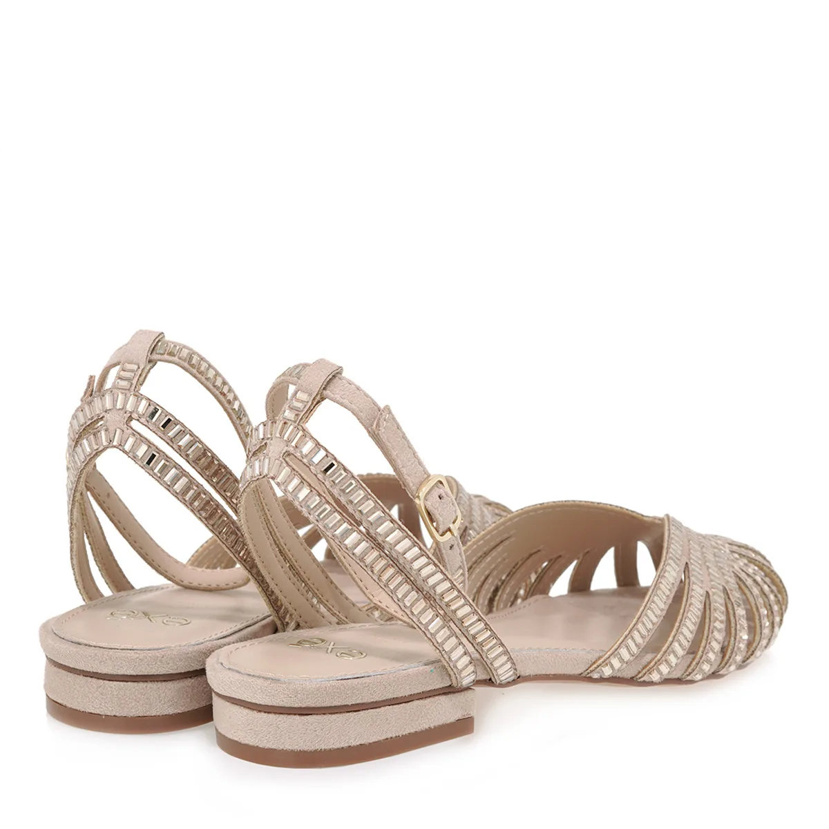EXE Γυναικείο Πέδιλο Nude με Διακοσμητικά Λουράκια & Χαμηλό Τακούνι 3 EXE Γυναικείο Πέδιλο Nude με Διακοσμητικά Λουράκια & Χαμηλό Τακούνι - Image 3