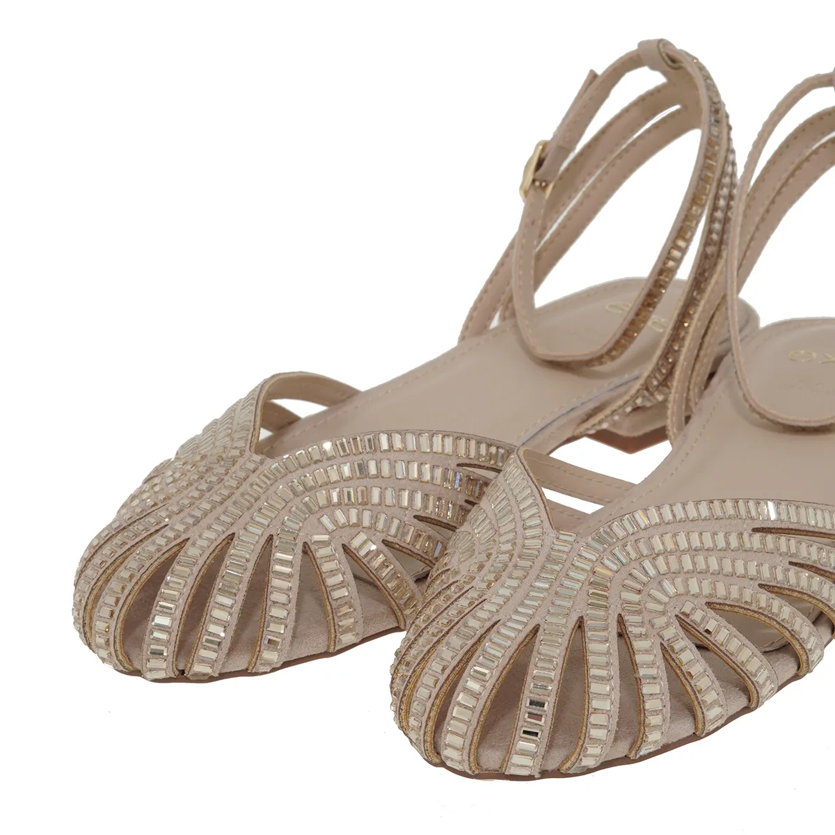 EXE Γυναικείο Πέδιλο Nude με Διακοσμητικά Λουράκια & Χαμηλό Τακούνι 4 EXE Γυναικείο Πέδιλο Nude με Διακοσμητικά Λουράκια & Χαμηλό Τακούνι - Image 4
