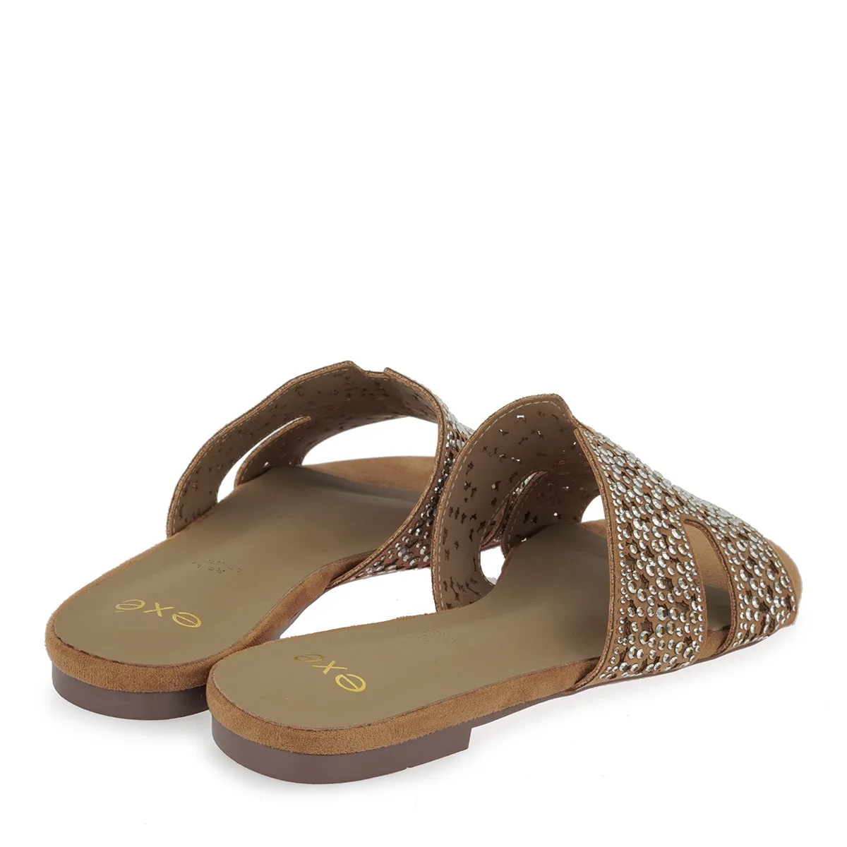EXE Flat Σανδάλια με Strass & Μεταλλικές Λεπτομέρειες Bronze 3 EXE Flat Σανδάλια με Strass & Μεταλλικές Λεπτομέρειες Bronze - Image 3