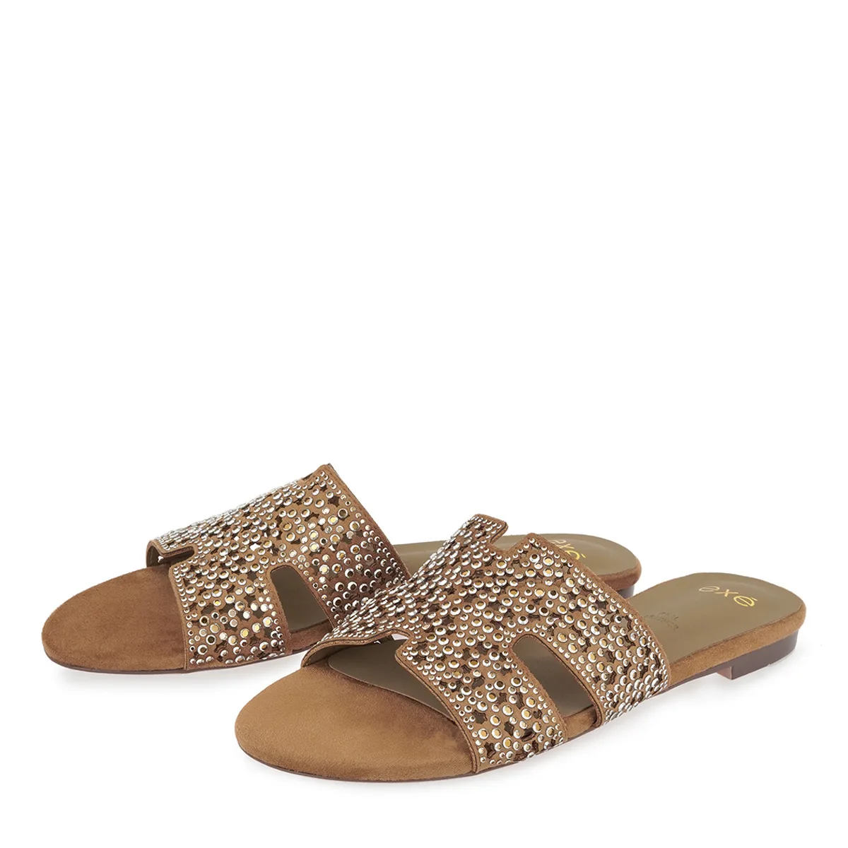 EXE Flat Σανδάλια με Strass & Μεταλλικές Λεπτομέρειες Bronze 4 EXE Flat Σανδάλια με Strass & Μεταλλικές Λεπτομέρειες Bronze - Image 4