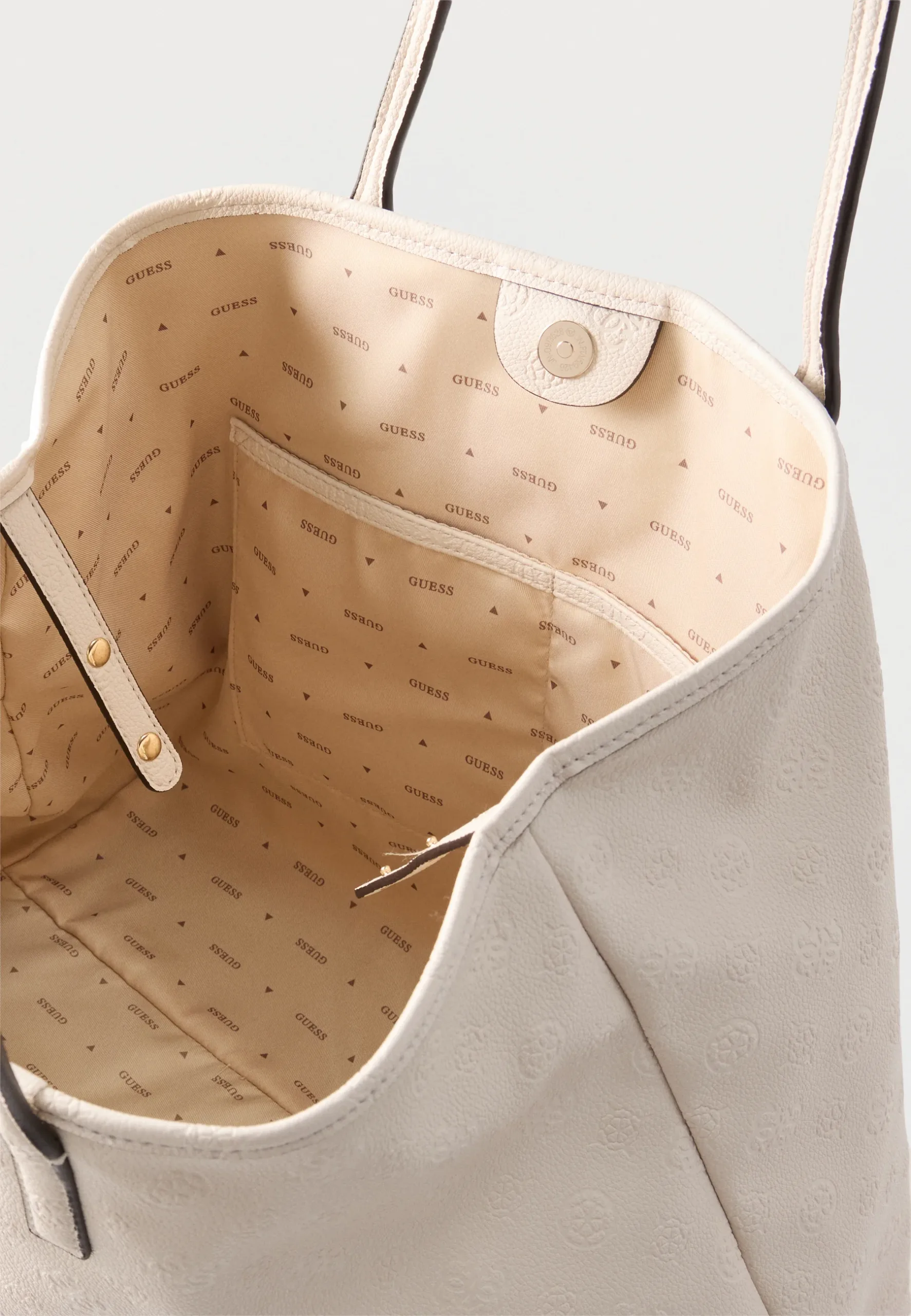 GUESS Γυναικεία Τσάντα Ώμου Tote με Αποσπώμενο Νεσεσέρ Εκρού 2 GUESS Γυναικεία Τσάντα Ώμου Tote με Αποσπώμενο Νεσεσέρ Εκρού - Image 2