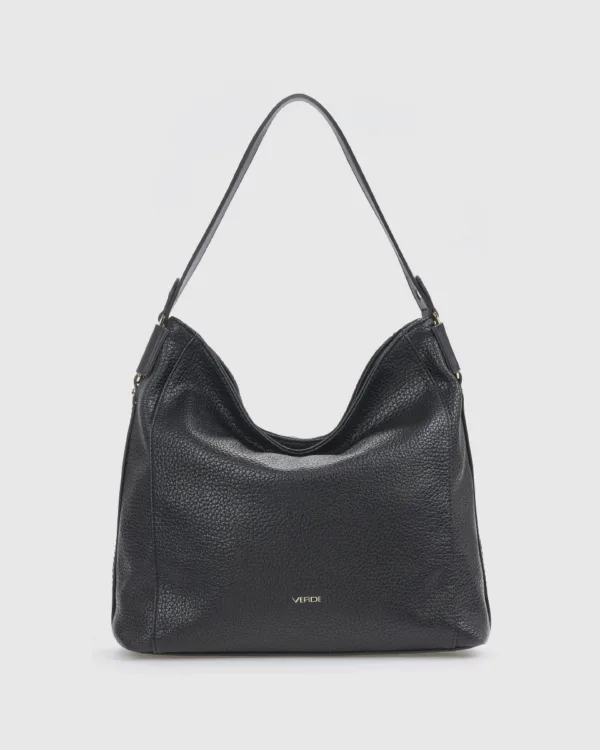 Verde Τσάντα Ώμου Μαύρη με Minimal Σχεδιασμό