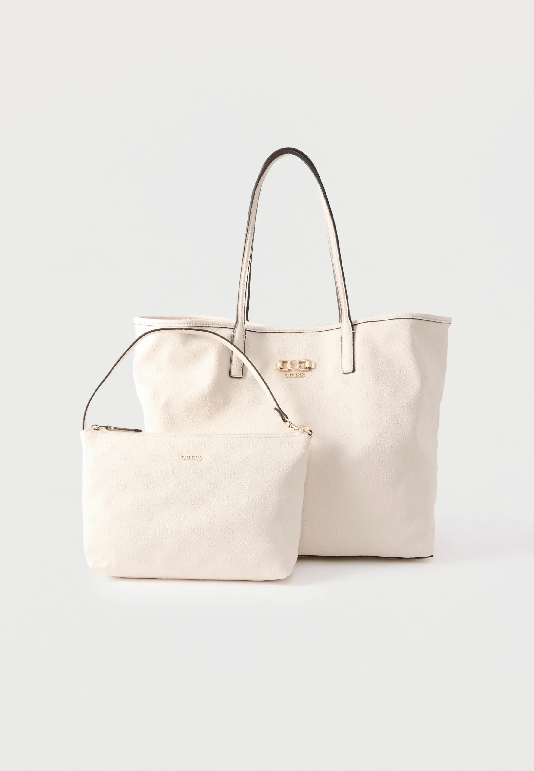 GUESS Γυναικεία Τσάντα Ώμου Tote με Αποσπώμενο Νεσεσέρ Εκρού 3 GUESS Γυναικεία Τσάντα Ώμου Tote με Αποσπώμενο Νεσεσέρ Εκρού - Image 3