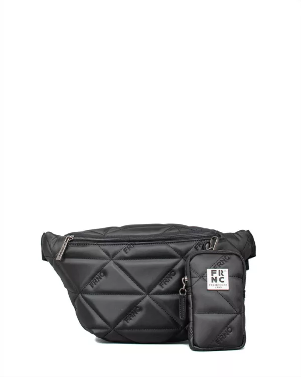 Τσαντάκι Μέσης FRNC Καπιτονέ Μαύρο – Αδιάβροχη Τσάντα από Οικολογικό Δέρμα