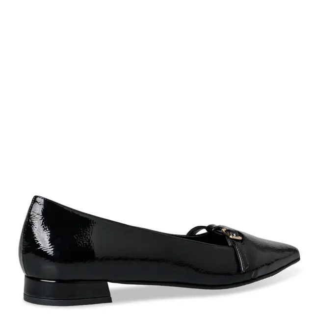 Γυναικείες Μπαλαρίνες Μαύρες Λουστρίνι με Μεταλλική Λεπτομέρεια Envie 3 Γυναικείες Μπαλαρίνες Μαύρες Λουστρίνι με Μεταλλική Λεπτομέρεια Envie - Image 3