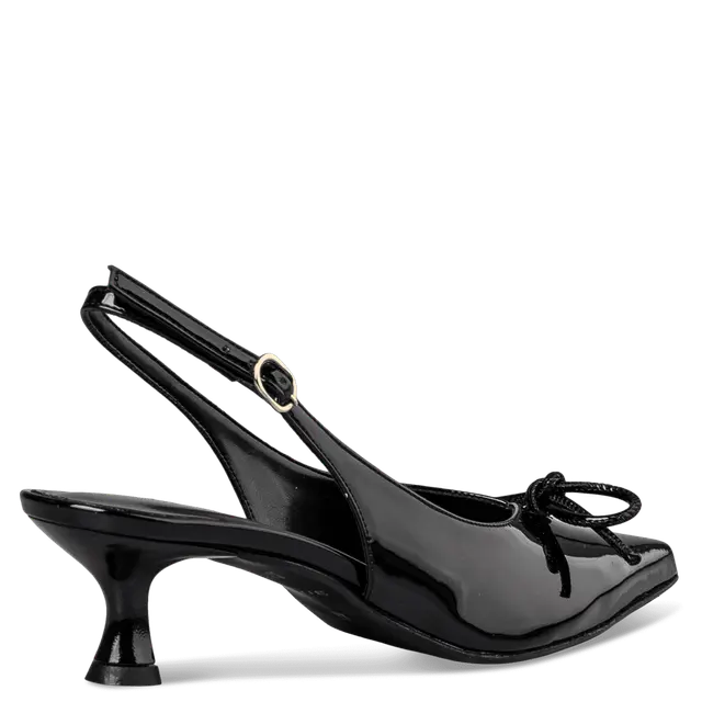 Envie Μαύρο Λουστρίνι Slingback με Φιόγκο – Κομψό & Άνετο Kitten Heel Παπούτσι 3 Envie Μαύρο Λουστρίνι Slingback με Φιόγκο – Κομψό & Άνετο Kitten Heel Παπούτσι - Image 3