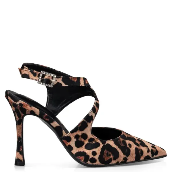 Slingback Γόβα Envie Λεοπάρ με Λουράκι & Stiletto Τακούνι