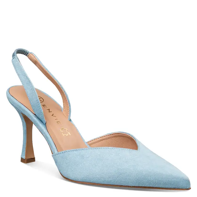 Envie Slingback Γόβες Ελληνικής Παραγωγής Γαλάζιες με Μυτερή Μύτη 2 Envie Slingback Γόβες Ελληνικής Παραγωγής Γαλάζιες με Μυτερή Μύτη - Image 2