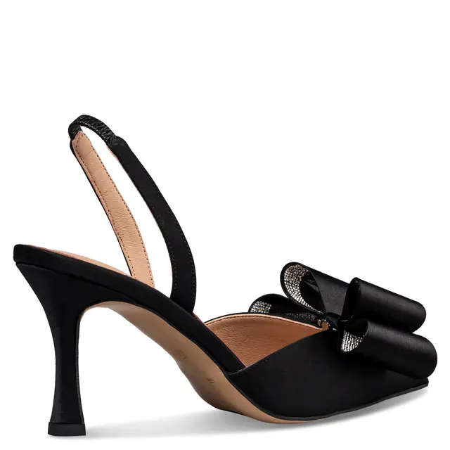 Envie Slingback Γόβες Ελληνικής Παραγωγής με Αποσπώμενο Διακοσμητικό Φιόγκο Μαύρες 6 Envie Slingback Γόβες Ελληνικής Παραγωγής με Αποσπώμενο Διακοσμητικό Φιόγκο Μαύρες - Image 6