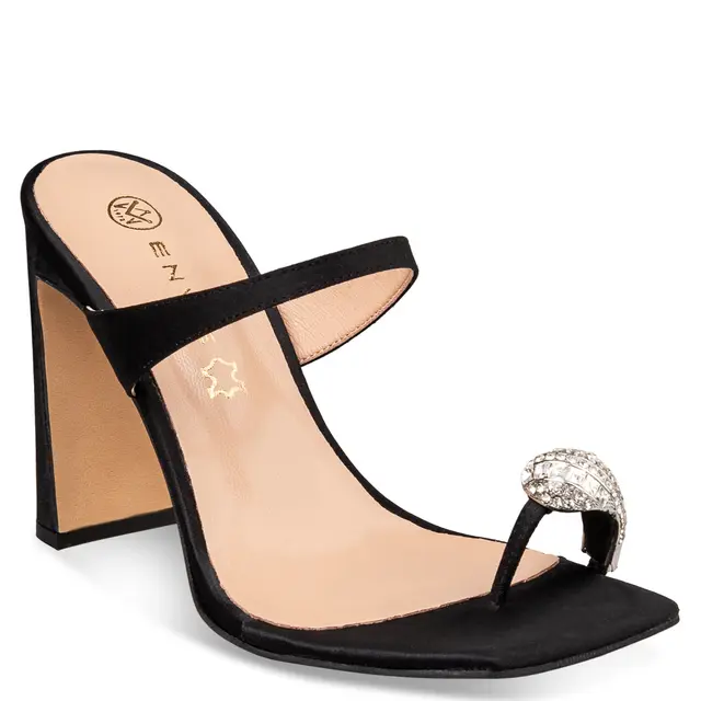 Envie Μαύρο Πέδιλο Mule με Διακοσμητικό Strass 2 Envie Μαύρο Πέδιλο Mule με Διακοσμητικό Strass - Image 2