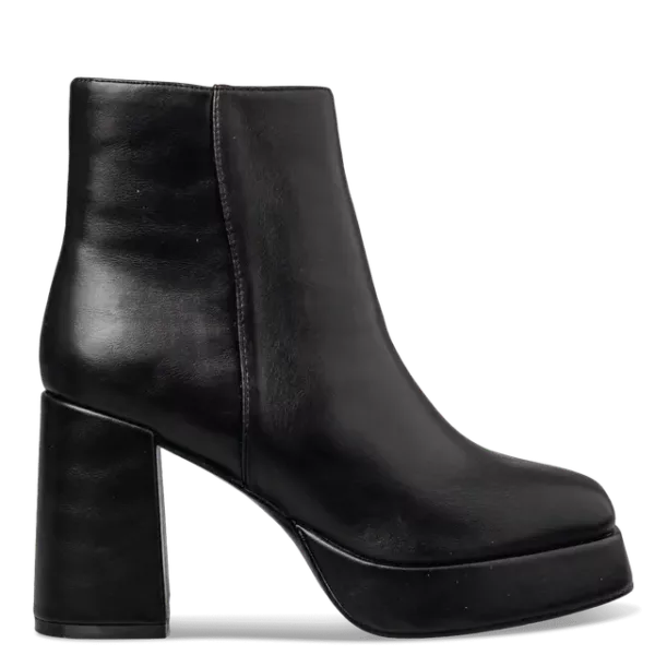 Γυναικείο Μαύρο Μποτάκι με Χοντρό Τακούνι Envie