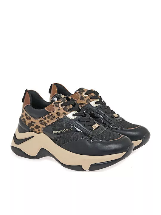 Γυναικείο Sneaker Renato Garini Μάυρο Με Leopar 2 Γυναικείο Sneaker Renato Garini Μάυρο Με Leopar - Image 2