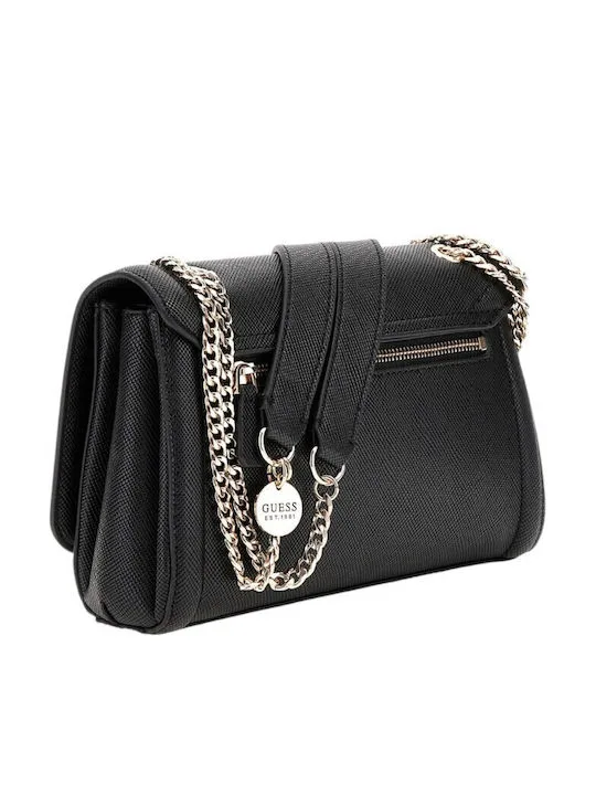 Guess γυναικεία τσάντα ώμου μαύρη με αλυσίδα και logo 2 Guess γυναικεία τσάντα ώμου μαύρη με αλυσίδα και logo - Image 2
