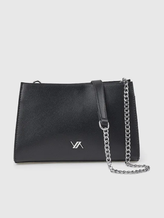 Verde Τσάντα Χιαστί με Αλυσίδα Μαύρη