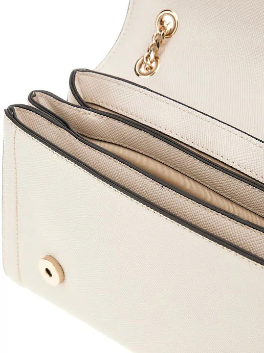 GUESS Γυναικεία Τσάντα Ώμου Εκρού με Αλυσίδα & Logo 3 GUESS Γυναικεία Τσάντα Ώμου Εκρού με Αλυσίδα & Logo - Image 3