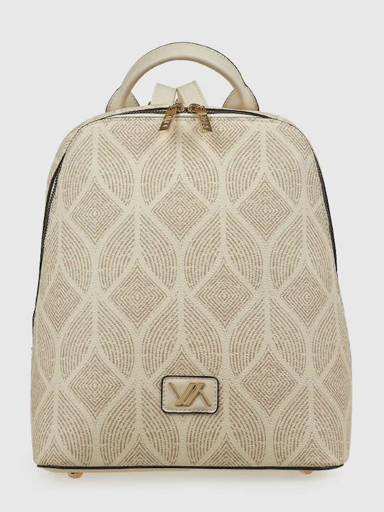 Verde Τσάντα Πλάτης Μπεζ με Καπιτονέ Σχέδιο