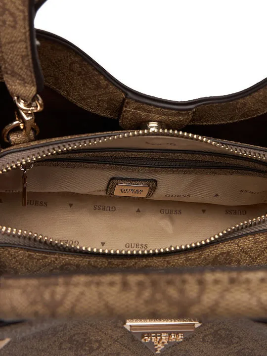 Guess Meridian II Γυναικεία Τσάντα Χειρός με Λουράκι – Καφέ 3 Guess Meridian II Γυναικεία Τσάντα Χειρός με Λουράκι – Καφέ - Image 3