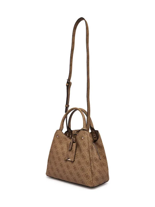 Guess Meridian II Γυναικεία Τσάντα Χειρός με Λουράκι – Καφέ 4 Guess Meridian II Γυναικεία Τσάντα Χειρός με Λουράκι – Καφέ - Image 4
