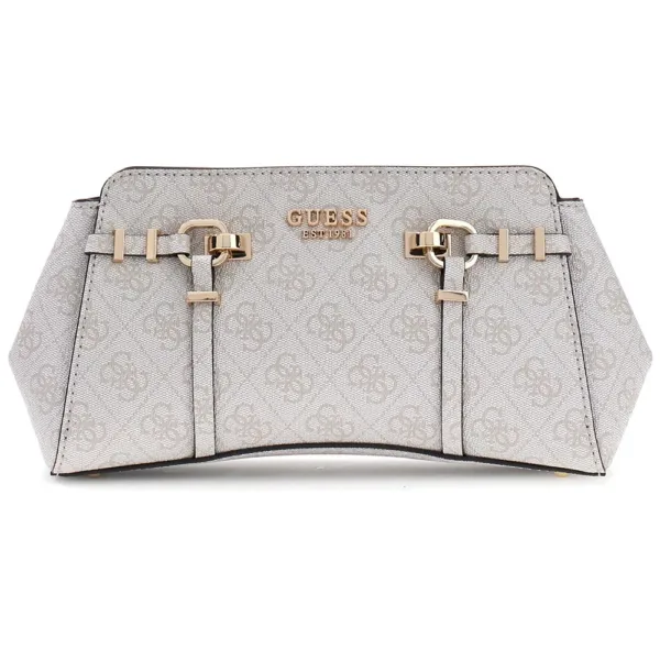 Guess Leona Logo Bag Bone Τσάντα Ώμου με Logo Print
