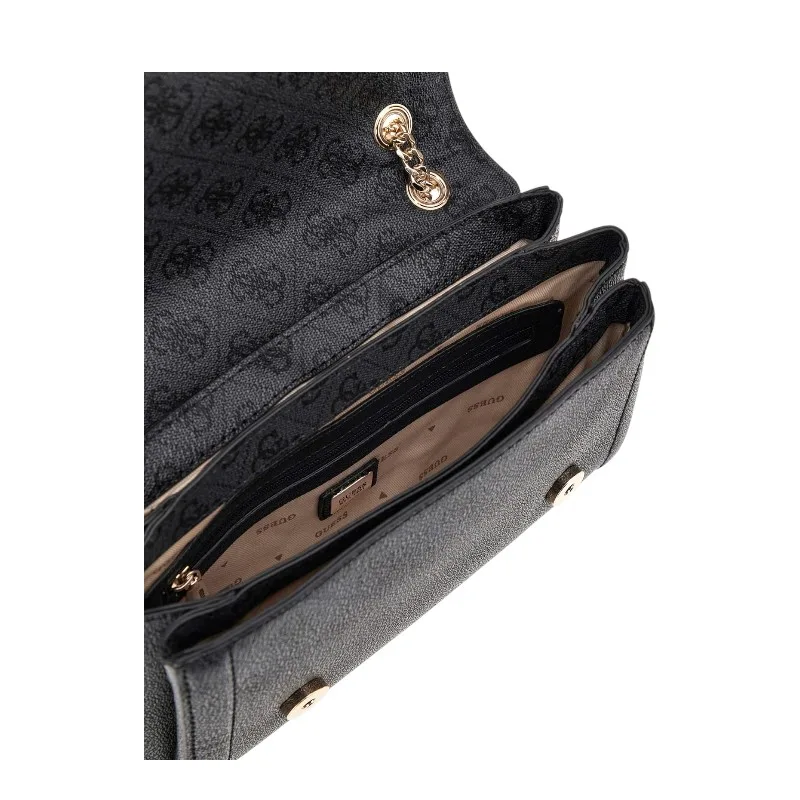 Guess γυναικεία τσάντα ώμου γκρι monogram με αλυσίδα και logo 3 Guess γυναικεία τσάντα ώμου γκρι monogram με αλυσίδα και logo - Image 3