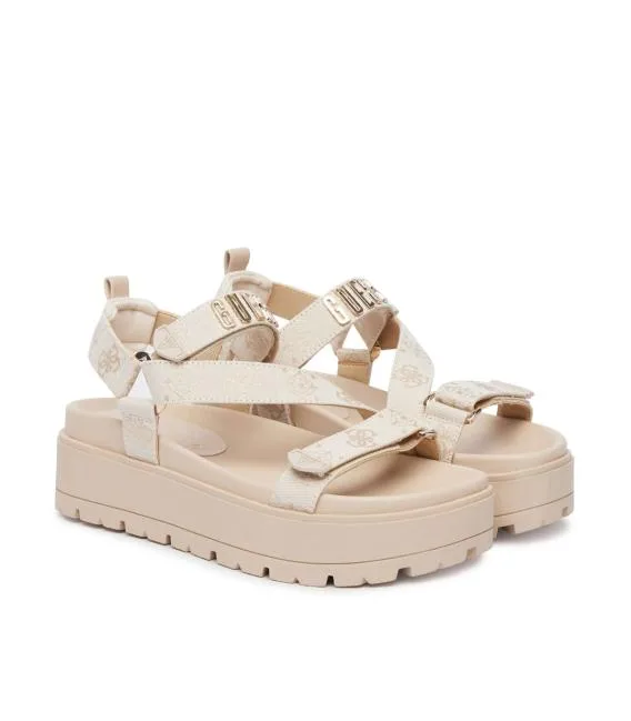 GUESS Γυναικεία Platform Σανδάλια Μπεζ 3 GUESS Γυναικεία Platform Σανδάλια Μπεζ - Image 3