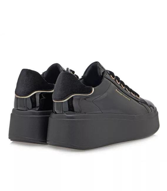 Γυναικεία Sneakers Renato Garini Μαύρα Λουστρίνι 3 Γυναικεία Sneakers Renato Garini Μαύρα Λουστρίνι - Image 3