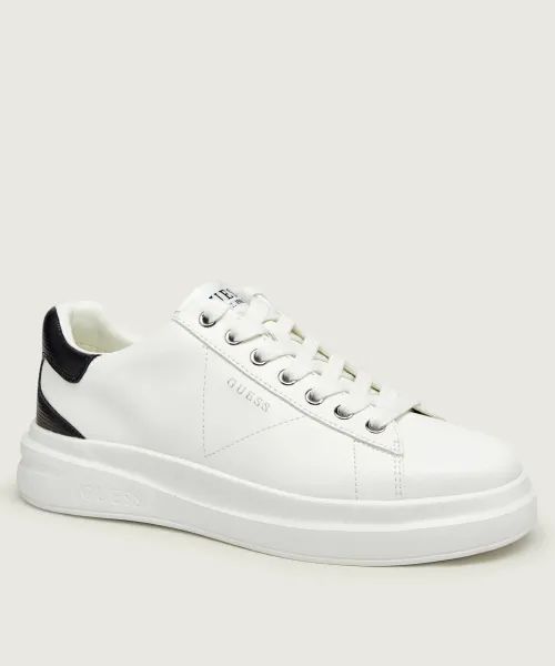 Τα Πιο Stylish Γυναικεία Sneakers για Κάθε Καθημερινό Look 4 Guess Elba6 Leather Sneakers Λευκά Ανδρικά