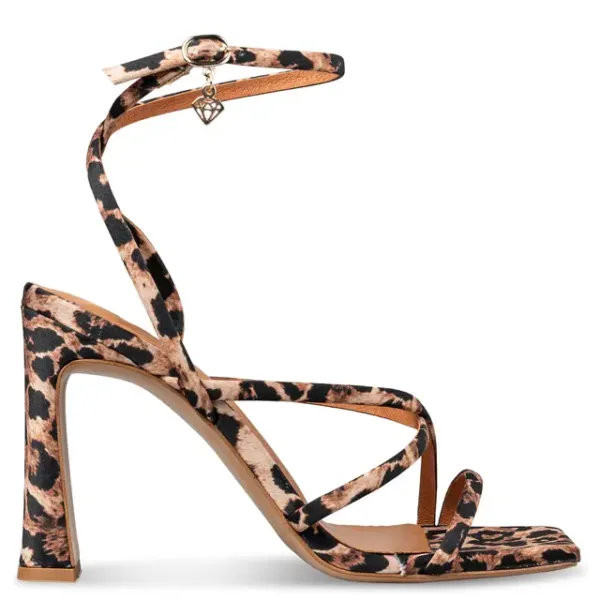 Sales! 484 Mairiboo for Envie Leopard Print Πέδιλο με Δέσιμο στον Αστράγαλο