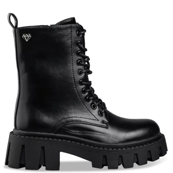 Μποτάκι Envie Μαύρο – Γυναικείο Chunky Μποτάκι με Κορδόνια