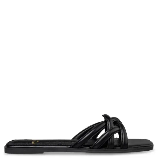 Mairiboo Γυναικεία Flat Slides Με Πλεξούδα – Μαύρο