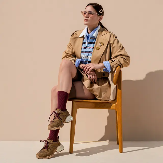 MAIRIBOO FOR ENVIE Γυναικεία Sneakers Καφέ με Chunky Σόλα & Mesh Λεπτομέρειες 2 MAIRIBOO FOR ENVIE Γυναικεία Sneakers Καφέ με Chunky Σόλα & Mesh Λεπτομέρειες - Image 2