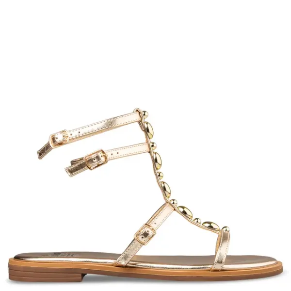 Sales! 479 Mairiboo for Envie Χρυσά Gladiator Σανδάλια με Χρυσές Λεπτομέρειες