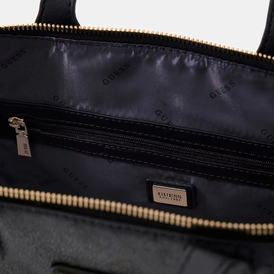 GUESS Follie Tote Bag Coal Logo Print με Αποσπώμενο Ιμάντα 3 GUESS Follie Tote Bag Coal Logo Print με Αποσπώμενο Ιμάντα - Image 3