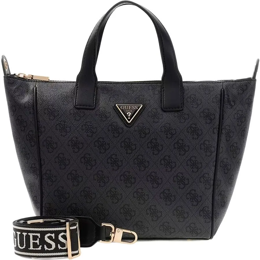 GUESS Follie Tote Bag Coal Logo Print με Αποσπώμενο Ιμάντα 1 GUESS Follie Tote Bag Coal Logo Print με Αποσπώμενο Ιμάντα