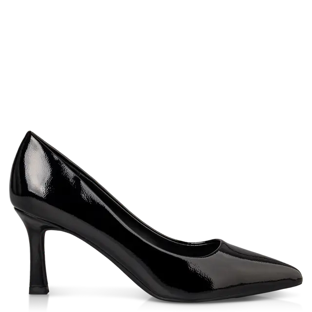 Envie Μαύρες Λουστρίνι Γόβες με Μυτερή Μύτη & Kitten Heel 1 Envie Μαύρες Λουστρίνι Γόβες με Μυτερή Μύτη & Kitten Heel